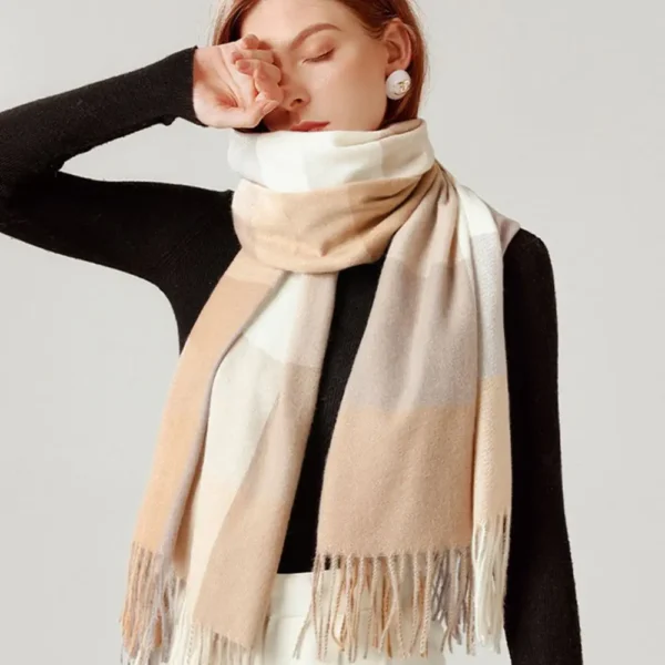 Sweater Tops Warm Tassel Luxury Brand Women Plaid Scarf Warm Shawl Wrap Korean Style Scarf Autumn Winter Shawl Scarf