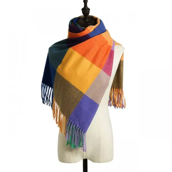 Sweater Tops Warm Tassel Luxury Brand Women Plaid Scarf Warm Shawl Wrap Korean Style Scarf Autumn Winter Shawl Scarf