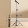 Microphone Boom Tripod Stand 1.7 2.1M Mic Tripod Bracket 66CM Crossbar Arms With Clip And Phone Holder For Iphone Samsung Xiaomi