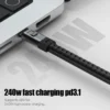 240W Fast Charger Cable Phone Charms Leather Keychain Portable Travel Type-C to C Charger for iPhone 16/15 Xiaomi 13