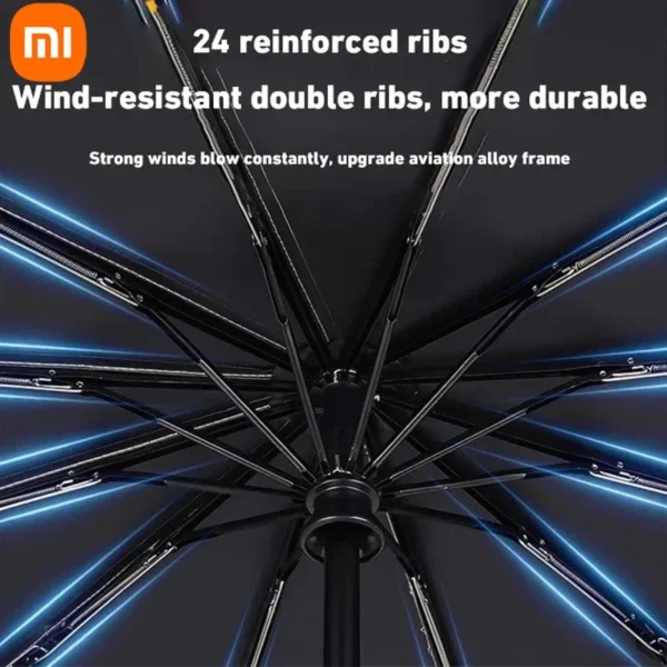 Xiaomi Automatic Umbrella 24 Bone Solid Color Automatic Umbrella Light Collapsible Large Size Outdoor Sunshade UV Protection