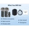2 Pack Wireless Microphones for iPhone Android 6H Battery Clip on Mini Microphone for Video Rrding Podcast YouTube Content Crea