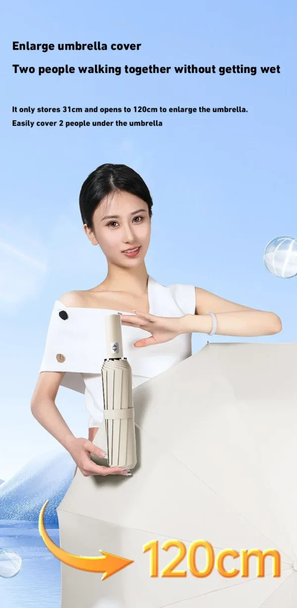 Xiaomi Automatic Umbrella 24 Bone Solid Color Automatic Umbrella Light Collapsible Large Size Outdoor Sunshade UV Protection