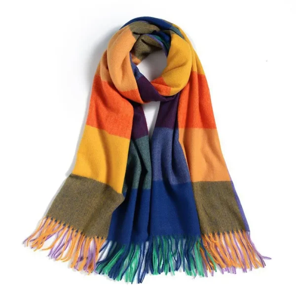 Sweater Tops Warm Tassel Luxury Brand Women Plaid Scarf Warm Shawl Wrap Korean Style Scarf Autumn Winter Shawl Scarf