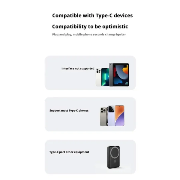 Aluminum Alloy Mini Blowing Cigarette Lighter No Charging, No Gas TYPE-C Plug Portable OTG Output Low Consumption Lighter